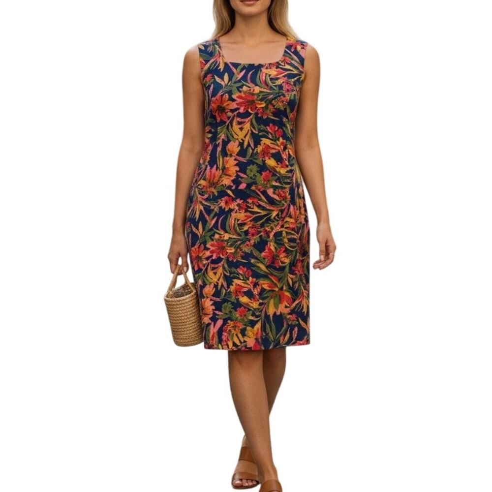 J. Crew Tropical Floral Shift Dress Size 8 Resort Vacation Style